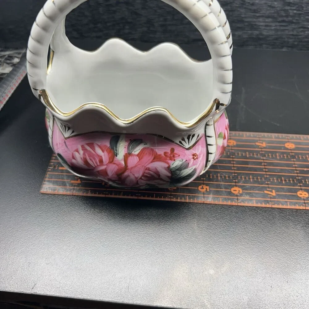 Formalities - Baum Bros -Victorian Purse- Rose Patterned Vase-Gold Tone Accents